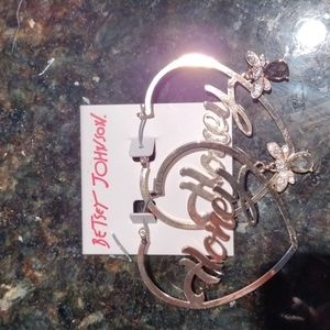 Betsey Johnson honey heart hoops